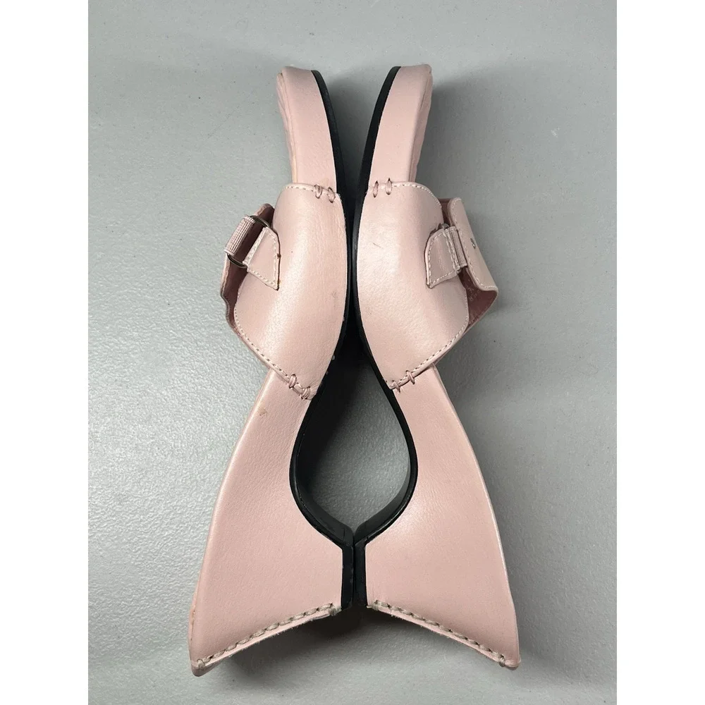 Modellista Leather Morgans Sandals Womens 7.5M Pink Heels Slip on Buckle